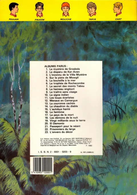 Verso de l'album La Patrouille des Castors Tome 13 La couronne cachée