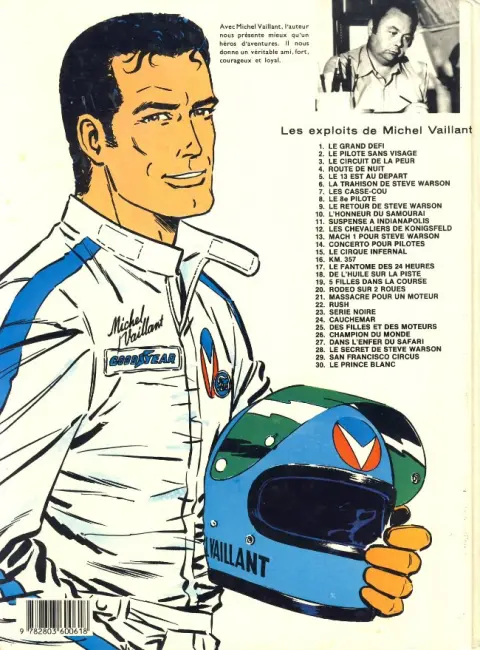 Verso de l'album Michel Vaillant Tome 18 De l'huile sur la piste !