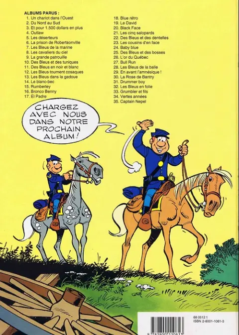 Verso de l'album Les Tuniques Bleues Tome 22 Des bleus et des dentelles