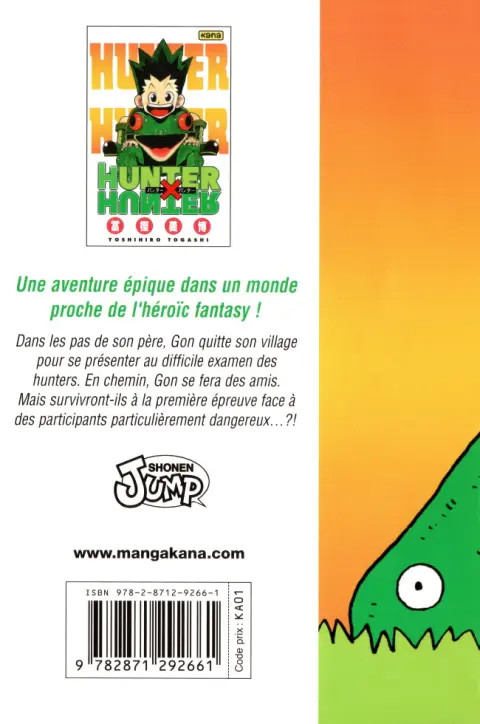 Verso de l'album Hunter X Hunter N° 1