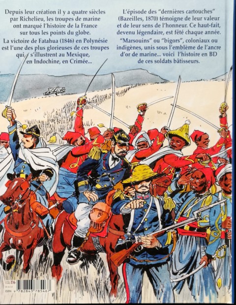 Verso de l'album Histoire des troupes de marine Tome 1 Les Dernières Cartouches