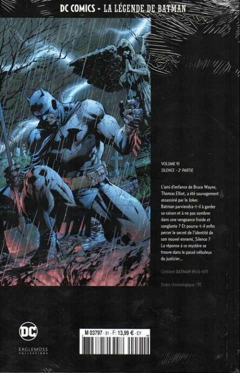 Verso de l'album DC Comics - La Légende de Batman Volume 91 Silence - 2ème partie