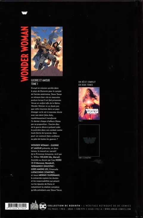 Verso de l'album Wonder Woman : Guerre et amour Tome 1