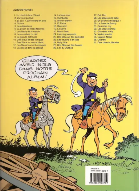 Verso de l'album Les Tuniques Bleues Tome 18 Blue retro