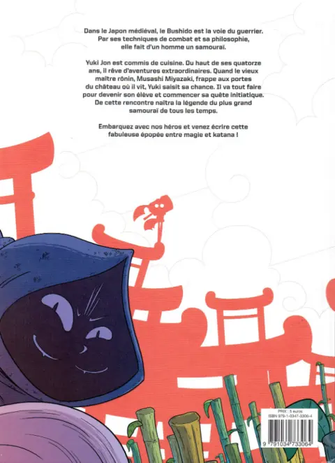 Verso de l'album Bushido Tome 1 Yuki, apprenti samurai