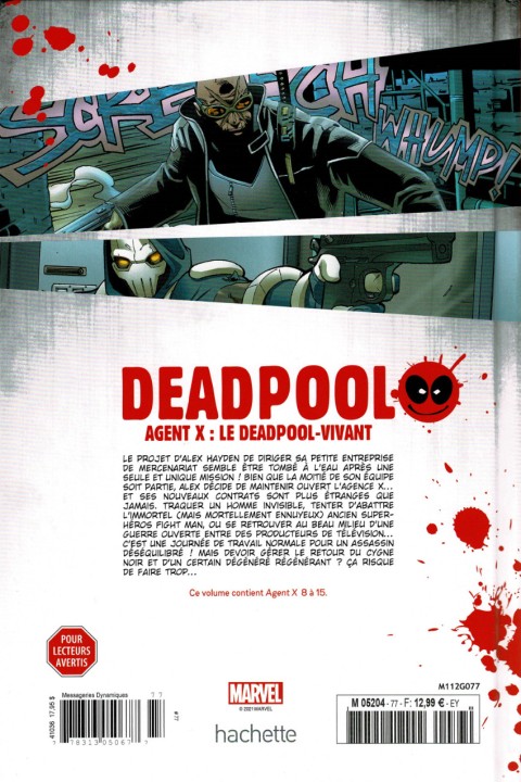 Verso de l'album Deadpool - La collection qui tue Tome 77 Agent X : Le Deadpool-vivant