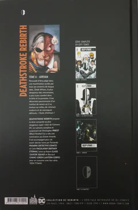 Verso de l'album Deathstroke Tome 6 Arkham