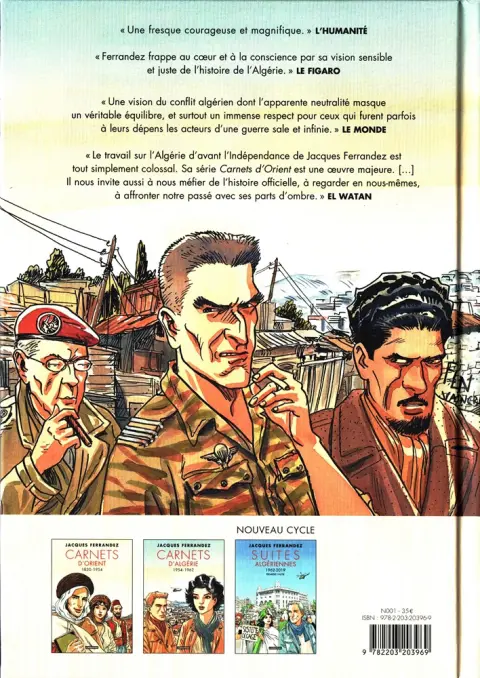 Verso de l'album Carnets d'Orient Carnets d'Algérie - 1954-1962