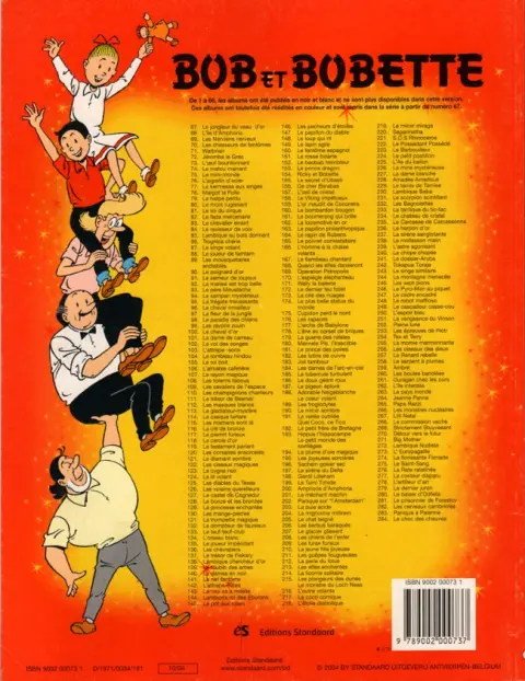 Verso de l'album Bob et Bobette Tome 88 Le joueur de tamtam