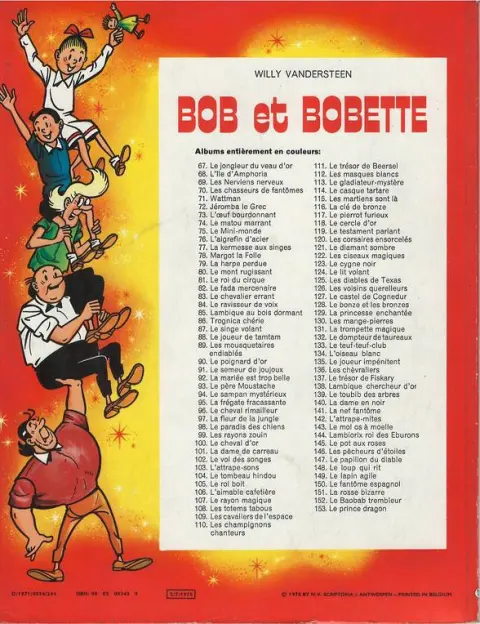 Verso de l'album Bob et Bobette Tome 124 Le lit volant