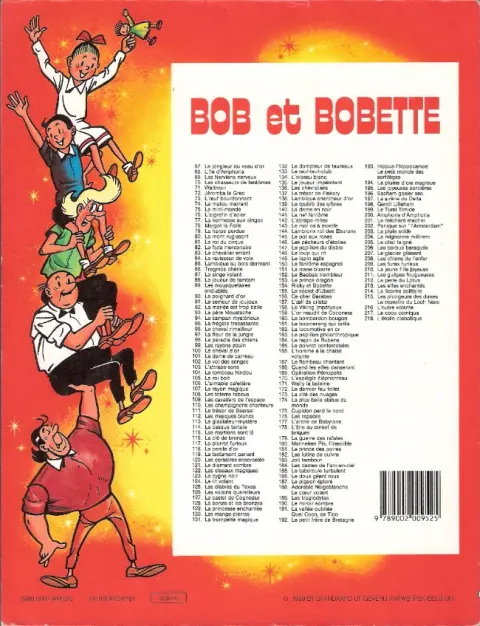 Verso de l'album Bob et Bobette Tome 161 Le boomerang qui brille