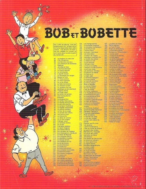 Verso de l'album Bob et Bobette Tome 218 L'étoile diabolique