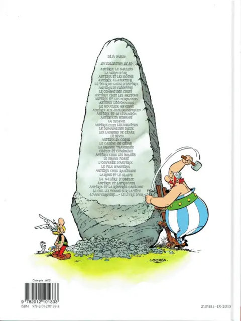 Verso de l'album Astérix Tome 1 Astérix le Gaulois
