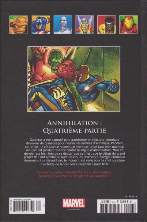 Verso de l'album Marvel Comics - La collection de référence Tome 213 Annihilation : Quatrième Partie