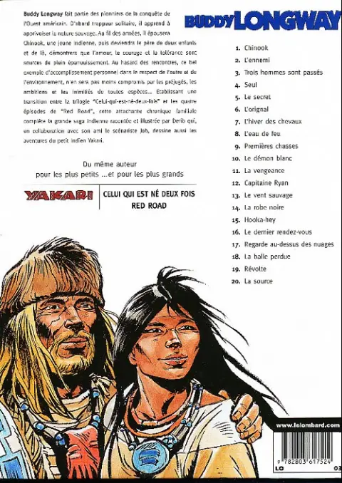 Verso de l'album Buddy Longway Tome 17 Regarde au-dessus des nuages