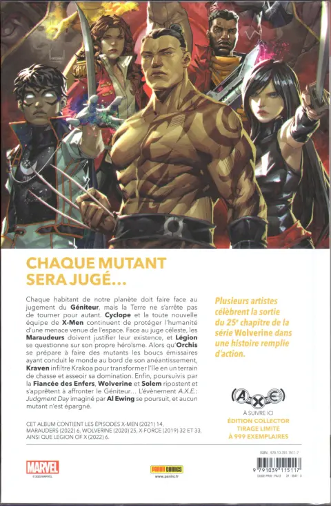 Verso de l'album Destiny of X Volume 10