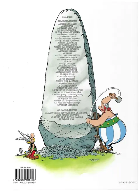 Verso de l'album Astérix Tome 13 Astérix et le chaudron