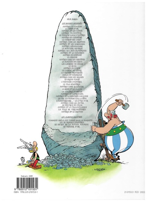 Verso de l'album Astérix Tome 21 Le cadeau de césar