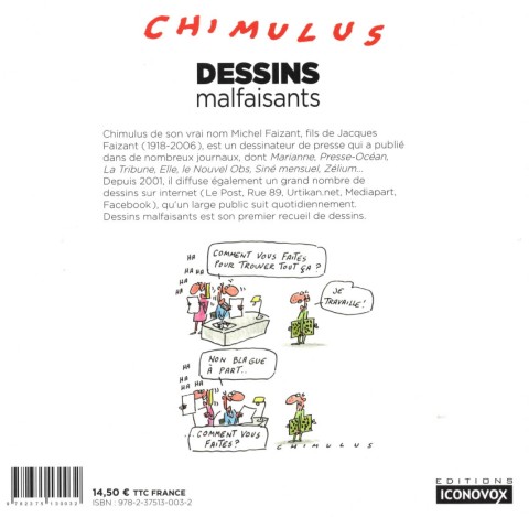 Verso de l'album Dessins malfaisants