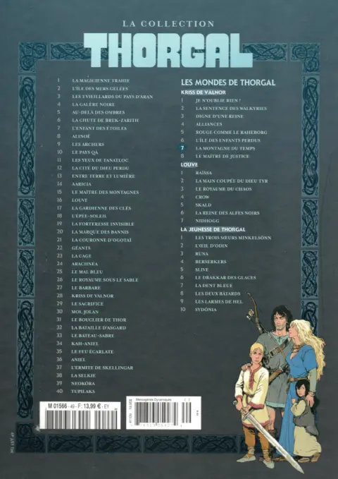 Verso de l'album Les mondes de Thorgal - Kriss de Valnor Tome 7 La montagne du temps