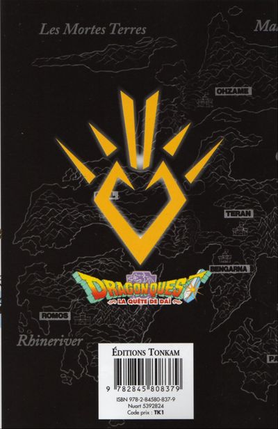 Verso de l'album Dragon Quest - La quête de Daï Tome 5 L'épée foudroyante de la justice !!