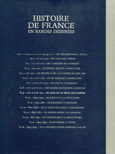 Verso de l'album Histoire de France en Bandes Dessinées Tome 9 De Louis XIV au siècle des Lumières
