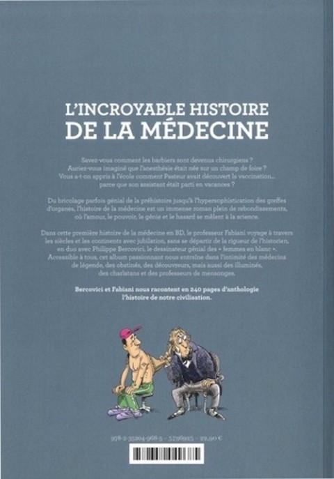 Verso de l'album L'Incroyable Histoire de la médecine