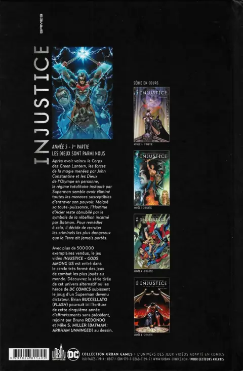 Verso de l'album Injustice - Les Dieux sont parmi nous Tome 9 Année 5 - 1re partie