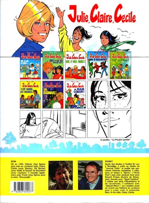 Verso de l'album Julie, Claire, Cécile Tome 8 A plein cœur !