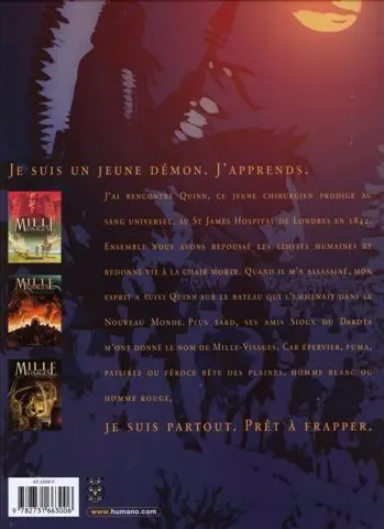 Verso de l'album Mille Visages Tome 4 Larmes de Cendres