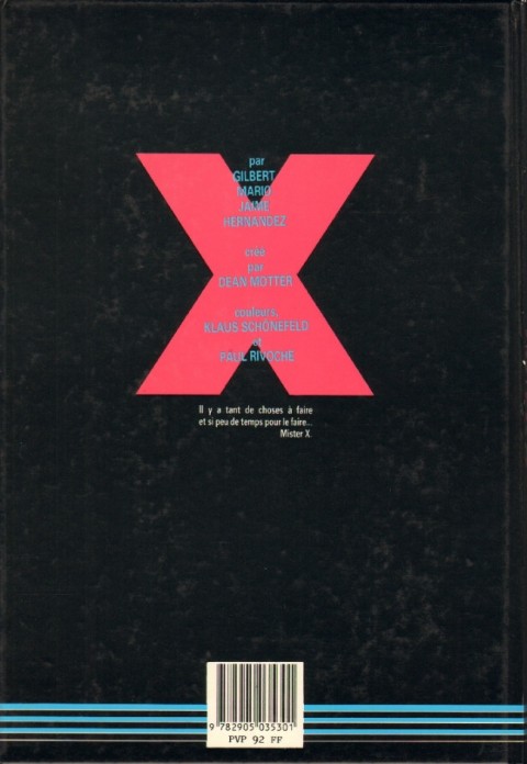 Verso de l'album Mister X