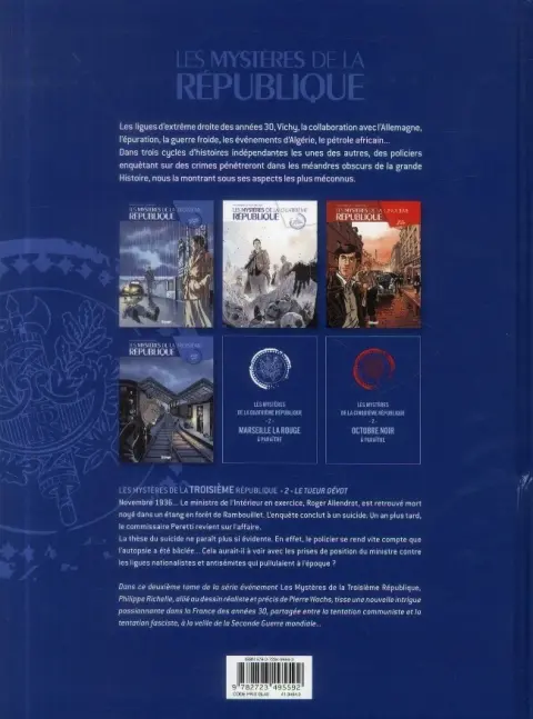 Verso de l'album Les Mystères de la Troisième République Tome 2 Le tueur dévot