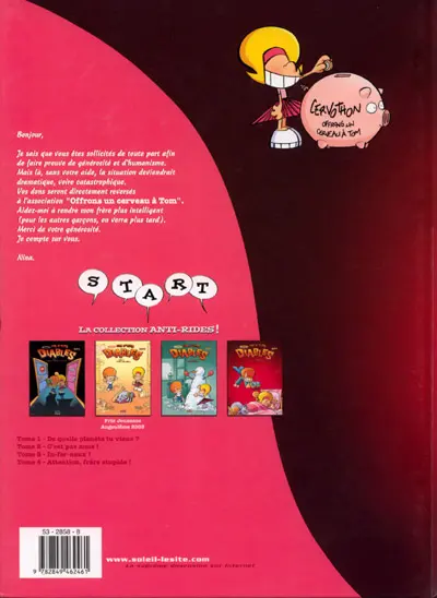 Verso de l'album Les P'tits diables Tome 4 Attention, frère stupide !