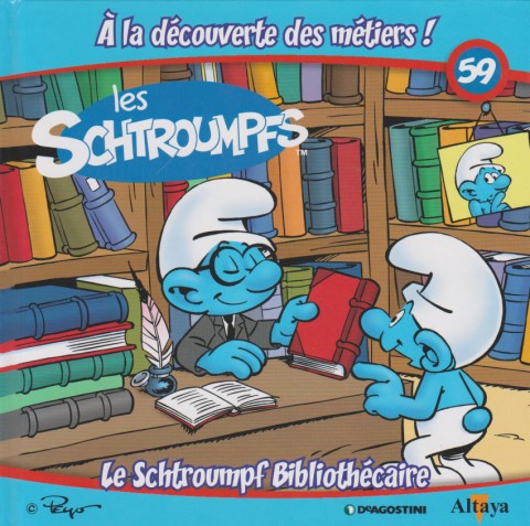 Couverture de l'album Les schtroumpfs - À la découverte des métiers ! 59 Le Schtroumpf Bibliothécaire