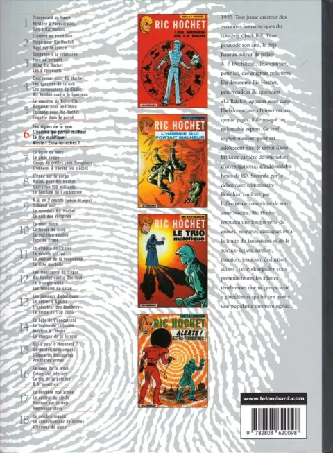 Verso de l'album Ric Hochet Intégrale Tome 6
