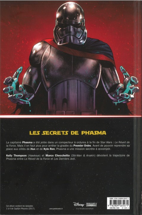 Verso de l'album Star Wars - Capitaine Phasma La Survivante