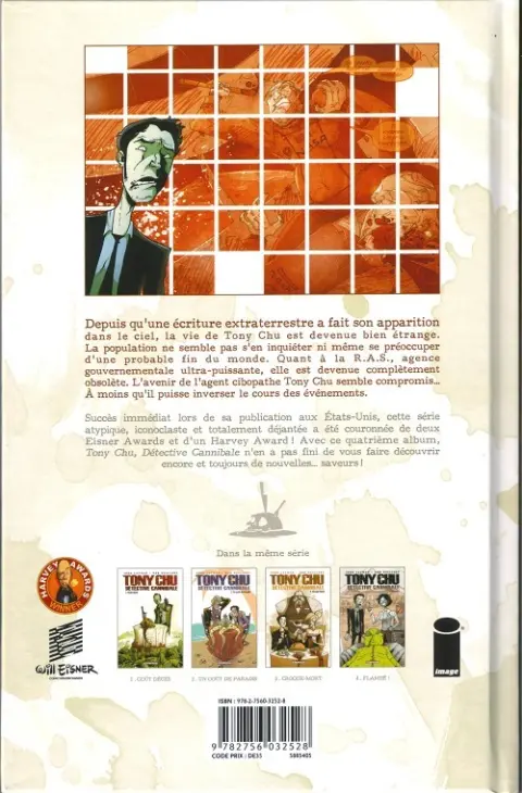 Verso de l'album Tony Chu - Détective cannibale Tome 4 Flambé !