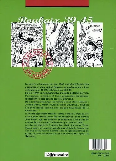 Verso de l'album Villes en guerre Tome 4 Roubaix 39-45