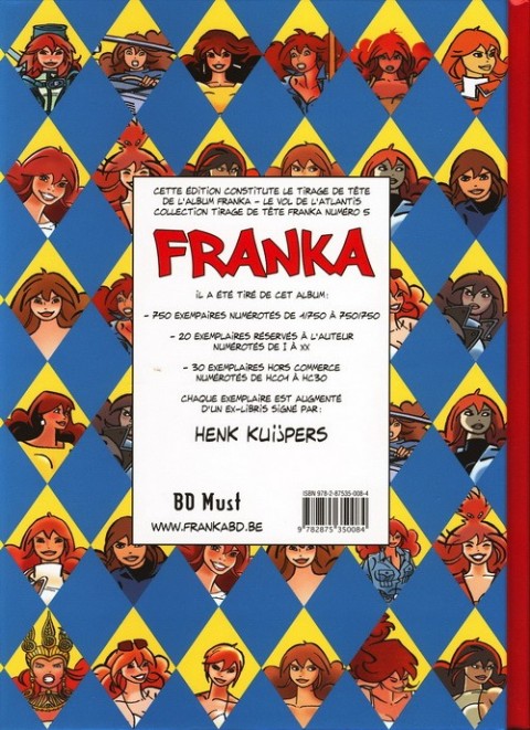 Verso de l'album Franka BD Must Tome 11 Le Vol de l'Atlantis