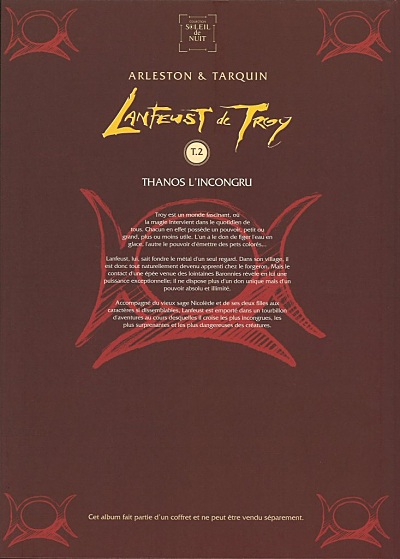 Verso de l'album Lanfeust de Troy Tome 2 Thanos l'incongru