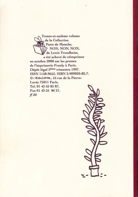 Verso de l'album Non, non, non
