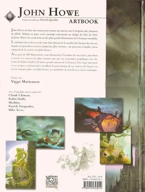 Verso de l'album John Howe - Artbook