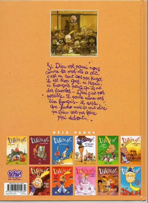 Verso de l'album Titeuf Tome 1 Dieu, le sexe et les bretelles