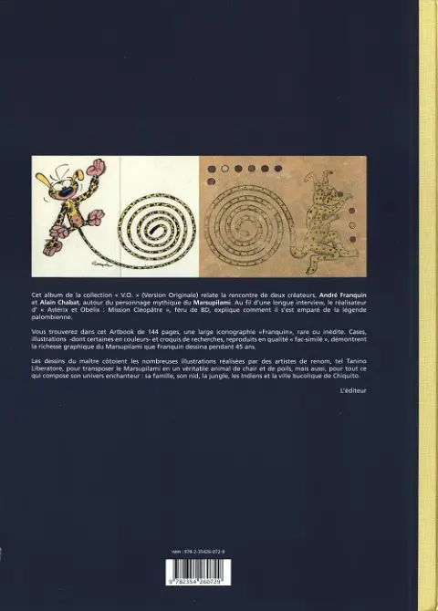 Verso de l'album Marsupilami Tome 25 Sur les pistes du marsupilami