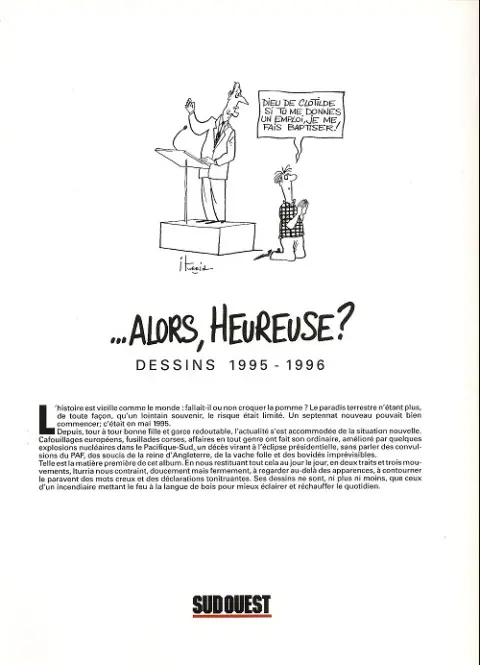 Verso de l'album Iturria - Dessins Sud-Ouest Dessins 1995-1996 - ... Alors, heureuse ?