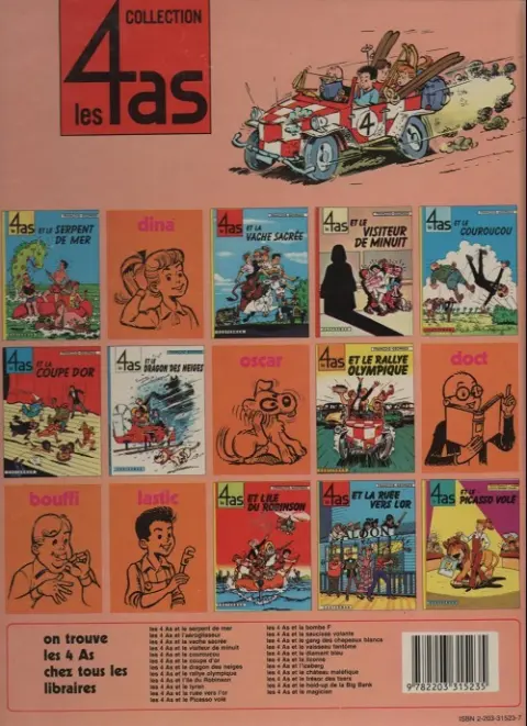 Verso de l'album Les 4 as Tome 23 Les 4 as et le magicien