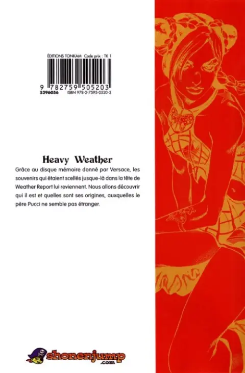 Verso de l'album Jojo's Bizarre Adventure - Stone Ocean 15 Heavy Weather