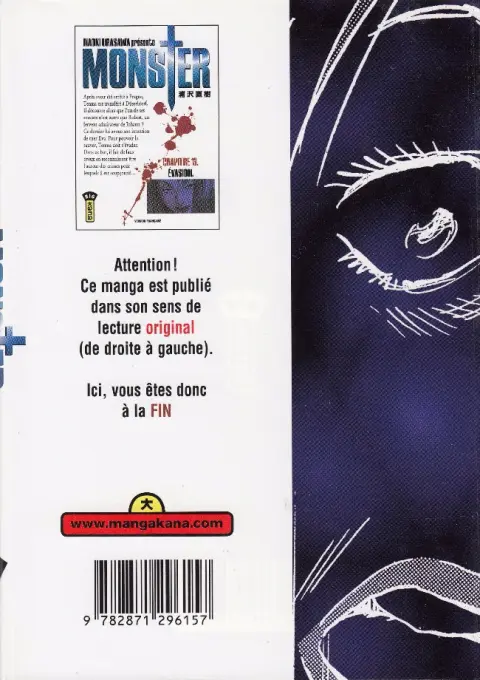Verso de l'album Monster Chapitre 13 Évasion