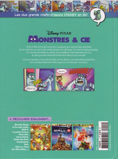 Verso de l'album Les plus grands chefs-d'œuvre Disney en BD Tome 14 Monstres & Cie