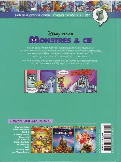 Verso de l'album Les plus grands chefs-d'œuvre Disney en BD Tome 14 Monstres & Cie